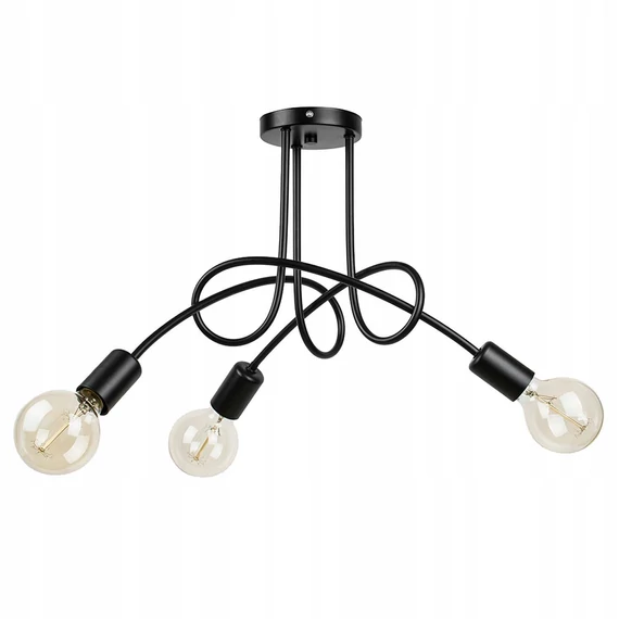LEDLUX LX-1006 függesztett mennyezeti lámpa,3xE27, fekete