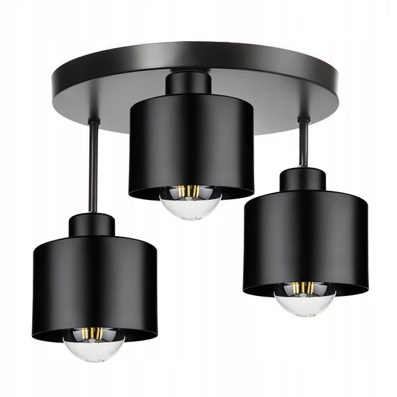 LEDLUX LX-1020 függesztett mennyezeti lámpa,3xE27, fekete