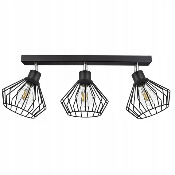 LEDLUX LX-1255 függesztett mennyezeti lámpa,3xE27, fekete