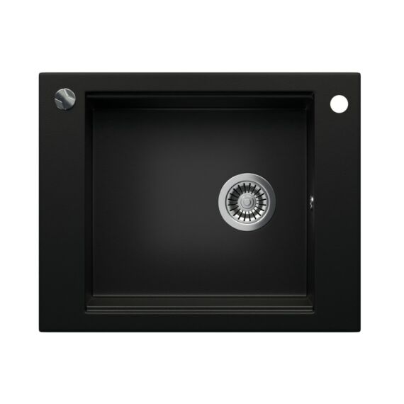 Start Max egymedencés gránit mosogató automata dugóemelő, szifonnal, fekete