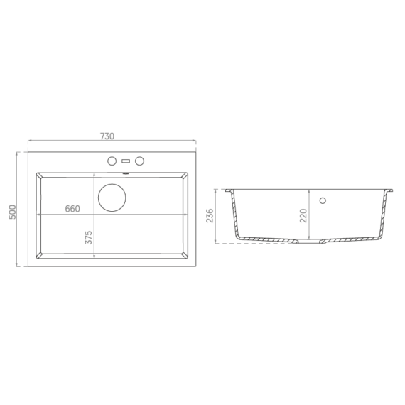 A-POINT 60 egymedencés gránit mosogató méretek