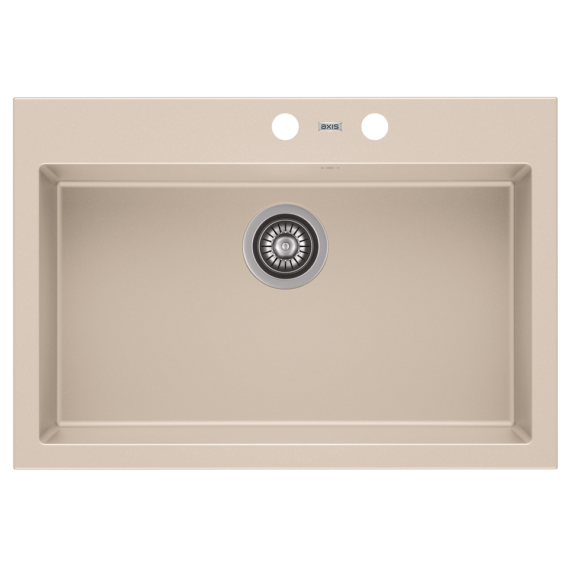 A-POINT 60 egymedencés gránit mosogató automata dugóemelő, szifonnal, bézs