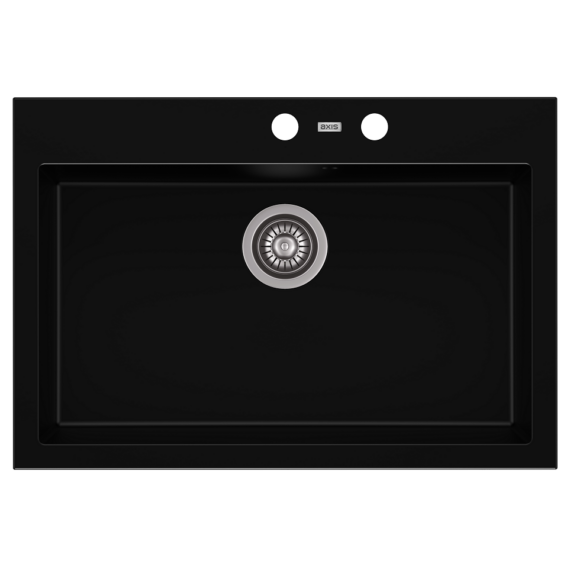 A-POINT 60 egymedencés gránit mosogató automata dugóemelő, szifonnal, fekete