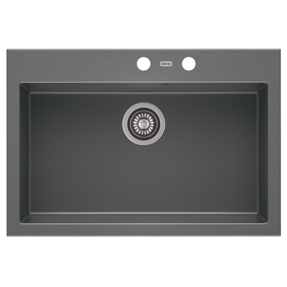 A-POINT 60 egymedencés gránit mosogató automata dugóemelő, szifonnal, szürke