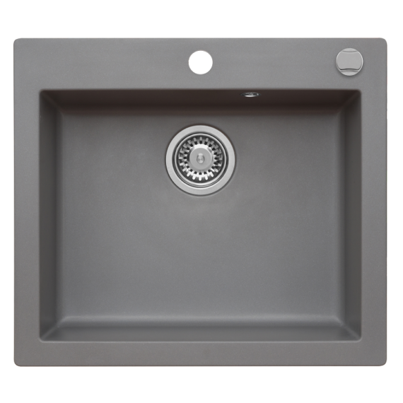 MOJITO 60 egymedencés gránit mosogató automata dugóemelő, szifonnal, szürke