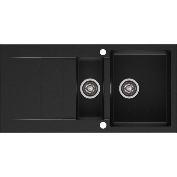 CASCADA 150 gyümölcsmosós gránit mosogató automata dugóemelő, szifonnal, fekete-szemcsés