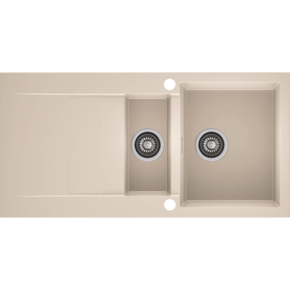 CASCADA 150 gyümölcsmosós gránit mosogató automata dugóemelő, szifonnal, bézs