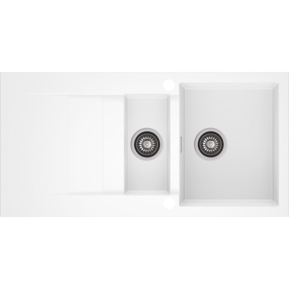 CASCADA 150 gyümölcsmosós gránit mosogató automata dugóemelő, szifonnal, fehér