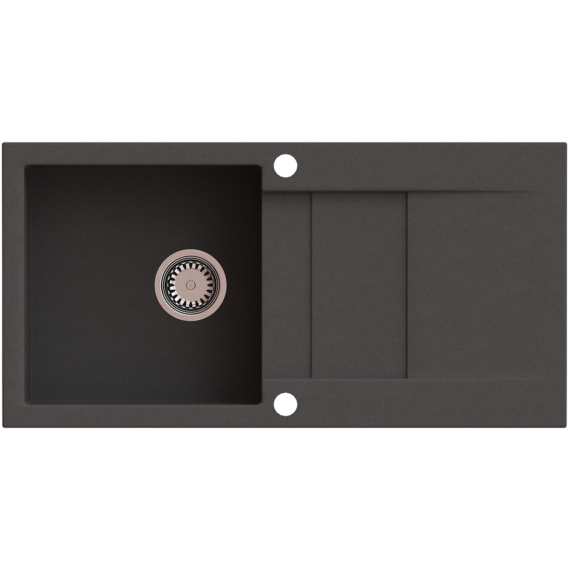 CASCADA 40 egymedencés gránit mosogató csepptálcával, szifonkészlet, szürke