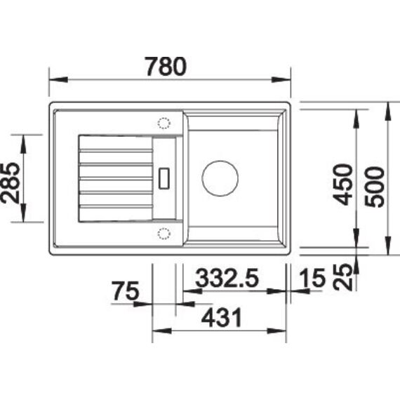 BLANCO ZIA 45S Silgranit egymedencés csepegtetőtálcás gránit mosogató