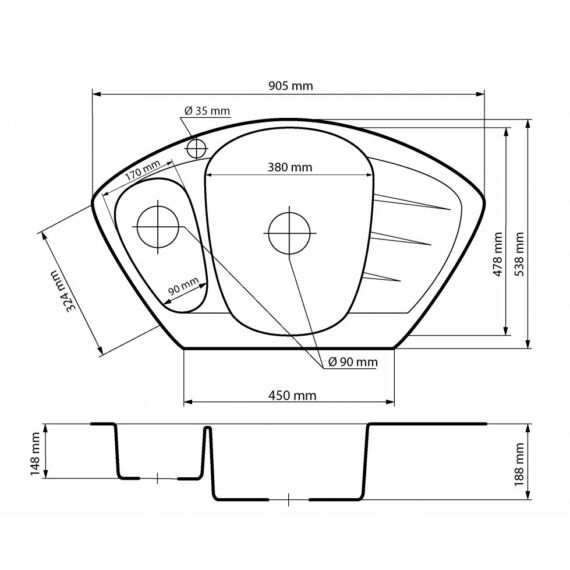 Brest gyümölcsmosós gránit mosogató