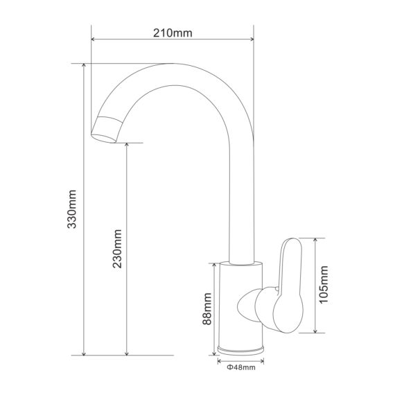 Deco konyhai csaptelep fényes fekete