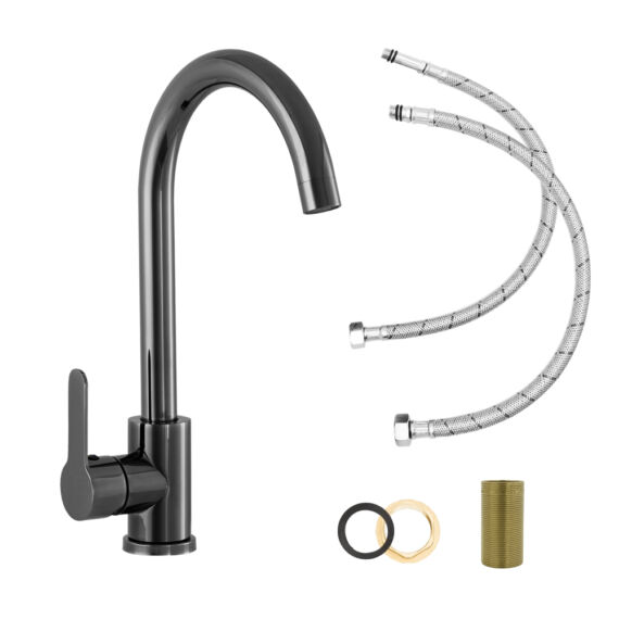 Deco konyhai csaptelep fényes fekete