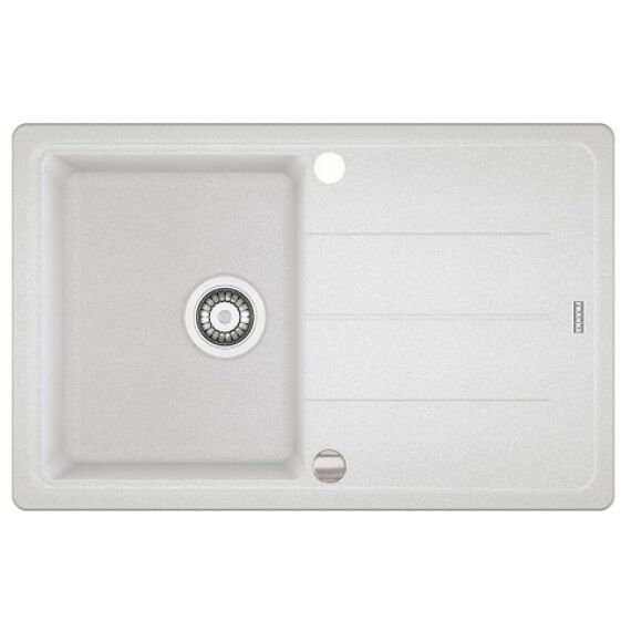 FRANKE BASIS 611 egymedencés gránit mosogató automata dugóemelő, szifonnal, fehér