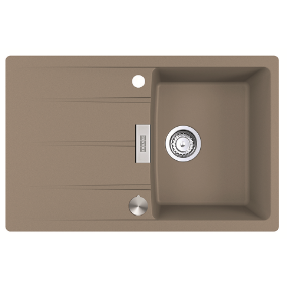 FRANKE CENTRO CNG-611-78 egymedencés gránit mosogató automata dugóemelő, szifonnal, kasmír