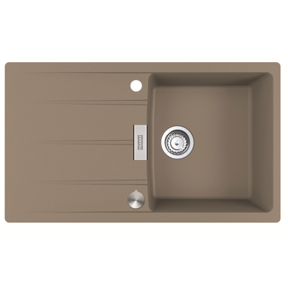 FRANKE CENTRO CNG-611-86 egymedencés gránit mosogató automata dugóemelő, szifonnal, kasmír