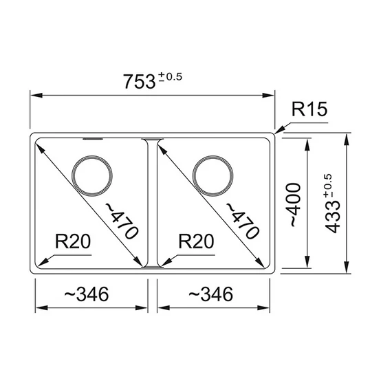 MRG 120-35-35 kétmedencés gránit mosogató
