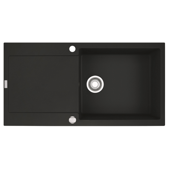 FRANKE MARIS MRG 611-100-XL egymedencés gránit mosogató automata dugóemelő, szifonnal, matt fekete