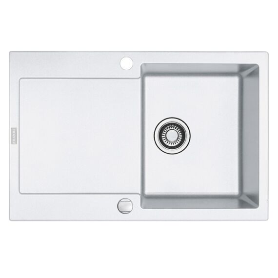 FRANKE MARIS MRG 611-A egymedencés gránit mosogató automata dugóemelő, szifonnal, fehér