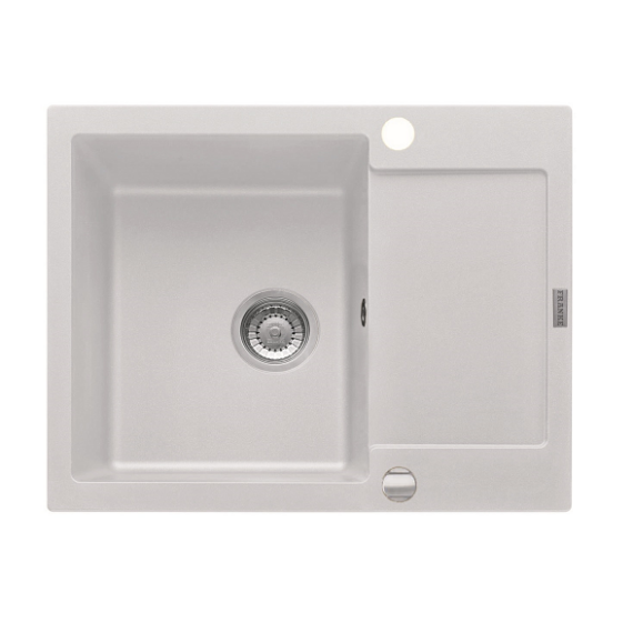 FRANKE MARIS MRG 611-62 egymedencés gránit mosogató automata dugóemelő, szifonnal, fehér