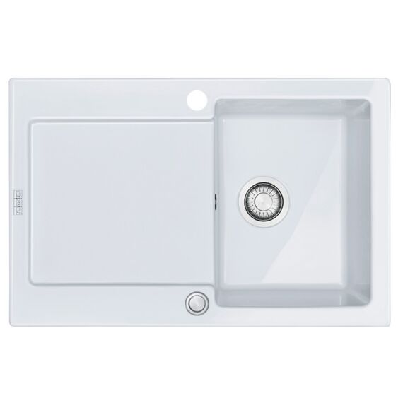 FRANKE MARIS MRK 611-78 egymedencés kerámia mosogató automata dugóemelő, szifonnal, fehér