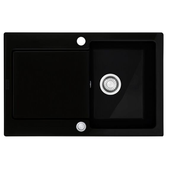 FRANKE MARIS MRK 611-78 egymedencés kerámia mosogató automata dugóemelő, szifonnal, fekete