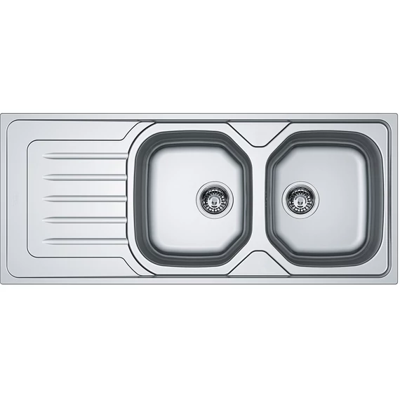FRANKE ONDA LINE OLX 621 kétmedencés csepptálcás inox mosogató, szifonnal, bal