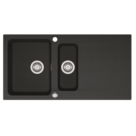 FRANKE ORION OID-651 gyümölcsmosós kompozit mosogató automata dugóemelő, szifonnal, fekete