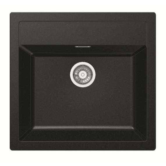 FRANKE SIRIUS-2 SID 610 egymedencés kompozit mosogató automata dugóemelő, szifonnal, fekete