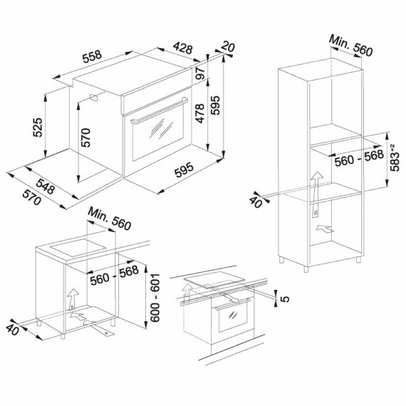 FSM 86 H XS - Multifunkciós sütő méret