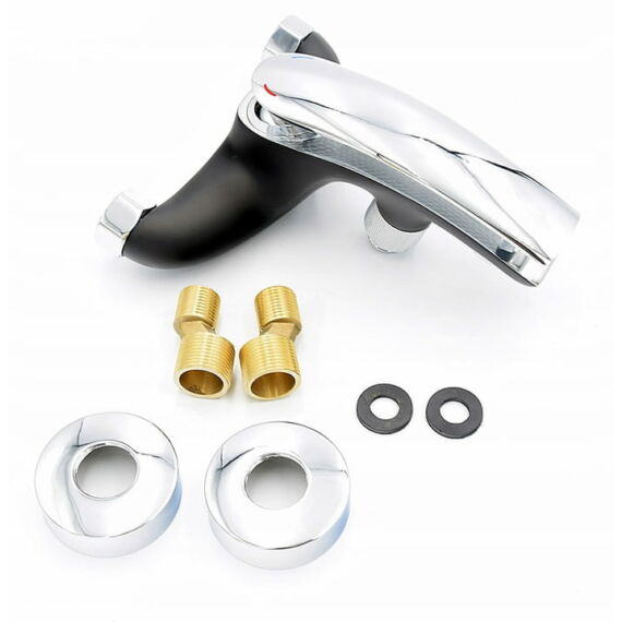 Éder fürdőszobai kádtöltő csaptelep fekete-króm