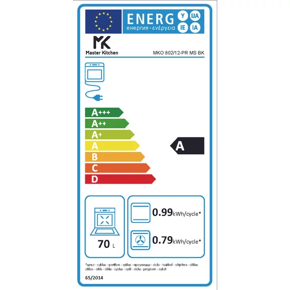 MKO 802/12-PR MS BK  - Multifunkciós sütő energia 