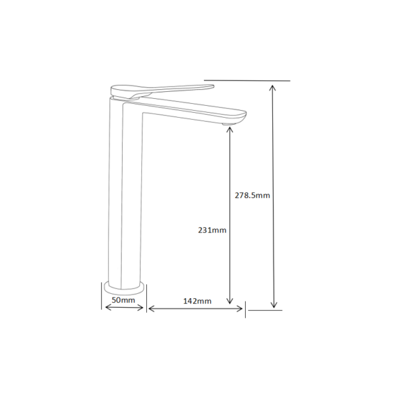 Largo magasított fürdőszobai mosdó csaptelep fekete