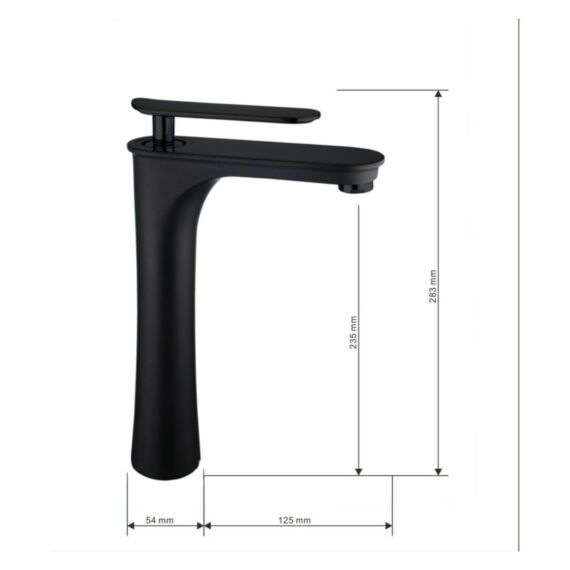 Trinity magasított fürdőszobai mosdó csaptelep fekete