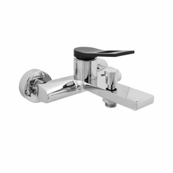 Róma kádtöltő fürdőszobai csaptelep króm-fekete