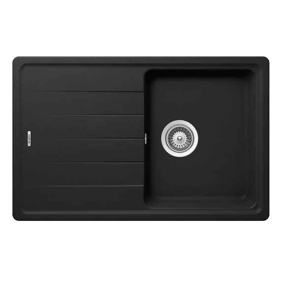 SCHOCK Element D-100S Cristalite Nero gránit mosogató szett, Schock Epos Ext konyhai csaptelep kihúzható, fekete, beépíthető
