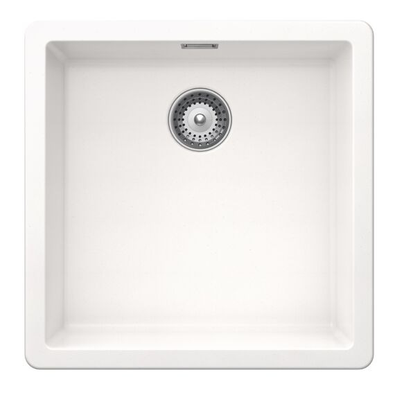 Schock Greenwich N-100 Cristadur Polaris egymedencés gránit mosogató automata dugóemelő, szifonnal, fehér