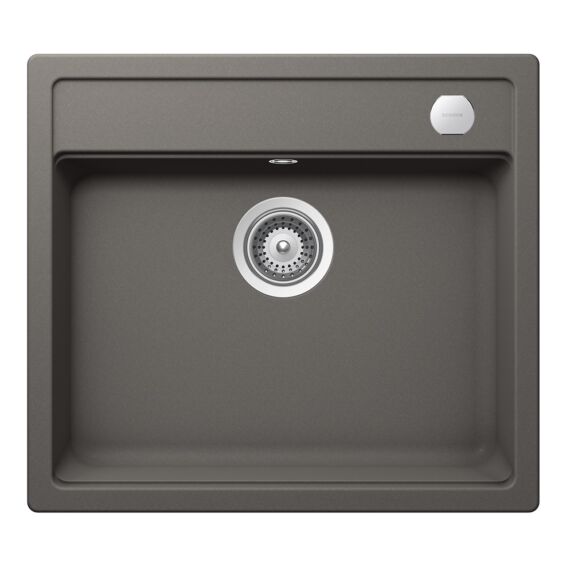 Schock Mono N-100 Cristadur Silverstone egymedencés gránit mosogató automata dugóemelő, szifonnal, sötétszürke