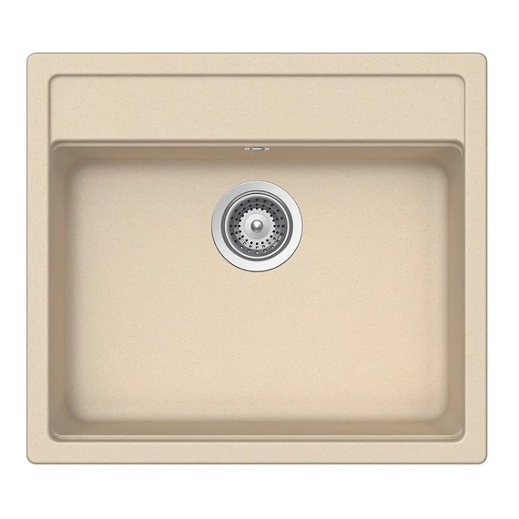Schock Nemo N-100 Cristalite Moonstone egymedencés gránit mosogató dugóemelő, szifonnal, bézs