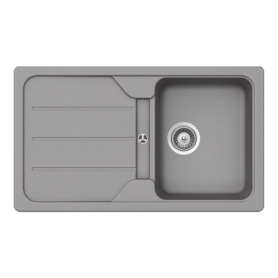 Schock Formhaus D-100 Cristalite Croma 860 x 500 mm gránit mosogató dugóemelő, szifonnal, szürke