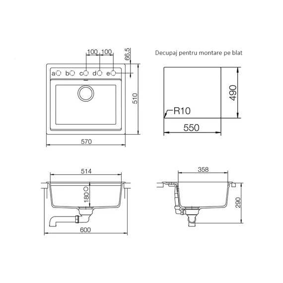 Schock Nemo N-100 Cristalite egymedencés gránit mosogató méretek