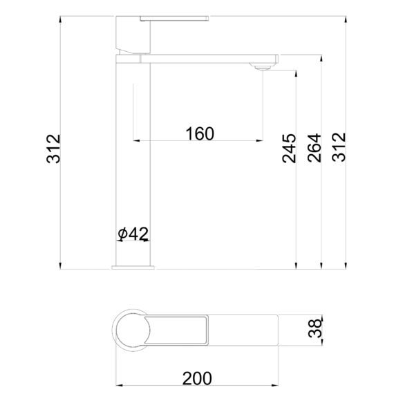 Simba magas fürdőszobai mosdó csaptelep