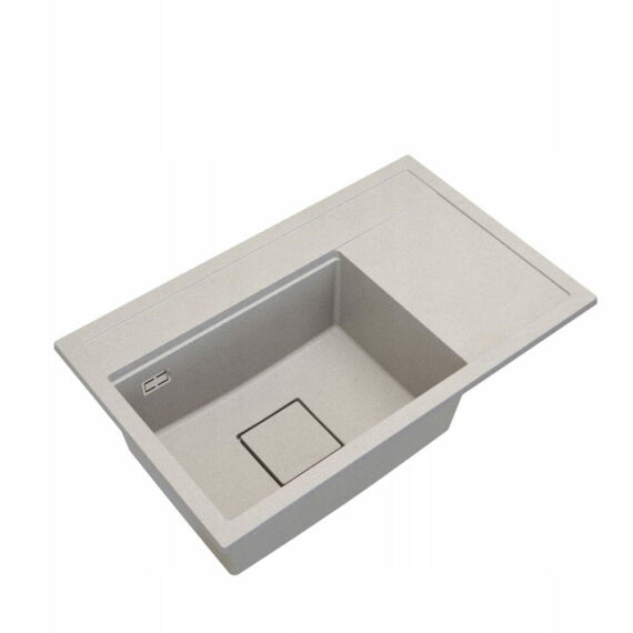 Gamma Quadro 8151 gránit mosogató, szifonnal, bézs színben