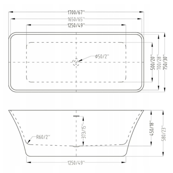Fogia szabadon álló kád méretek