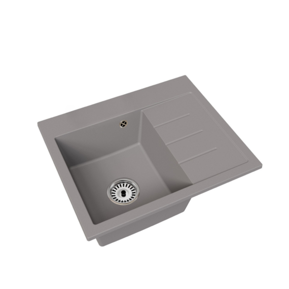 Exclusive 60 gránit mosogató, jobbos csepegtetővel, szürke, beépíthető
