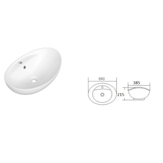 Gamma Fado mosdókagyló méret