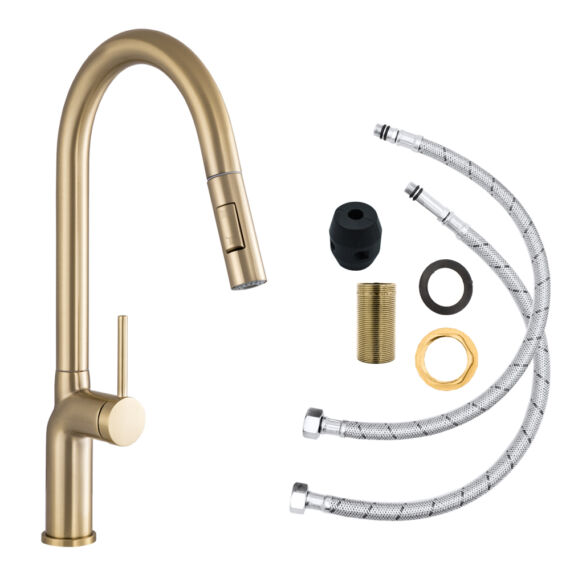 Vera konyhai csaptelep szálcsiszolt arany