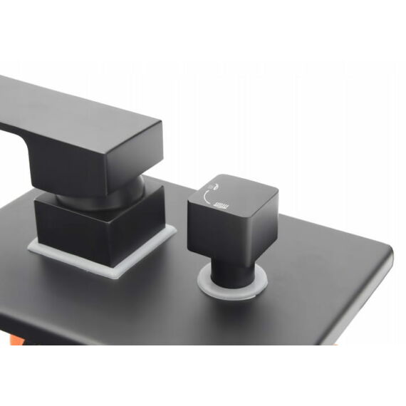 Zen6 fürdőszobai zuhanyszett beépíthető fali keverőcsappal és esőztető zuhanyfejjel fekete