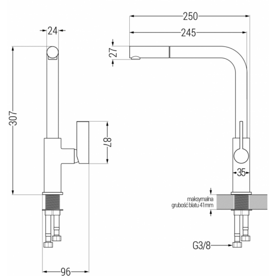 Flora konyhai csaptelep fehér