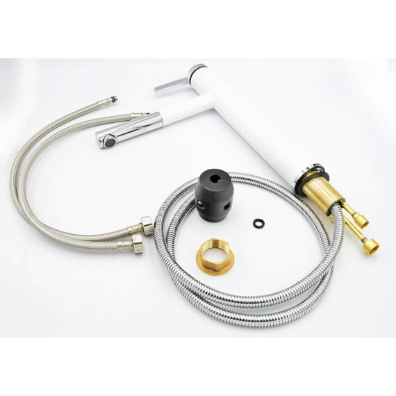 Round konyhai csaptelep fehér-króm